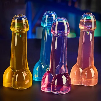 Creative Design Transparent Penis Pahar Cocktail, Pahar de Vin Pentru Petreceri, Bar de Noapte KTV Noapte Show Penis Forma de Cupa de Sticla