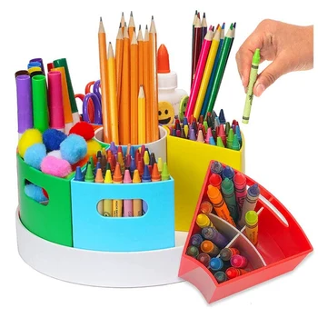 Creion Organizator Rotativ De Birou Pentru Copii Organizator De Culoare Curcubeu Pubele Creion Creion Marker De Stocare, Pentru Scoala Si Birou