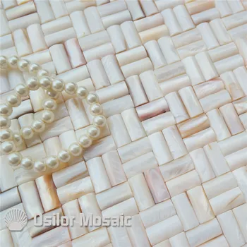 Culoare naturala Chineză apă dulce coajă convex fără sudură mama de perla mozaic pentru baie decor faianta