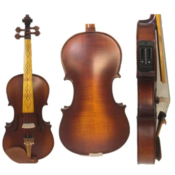 Culori maro mai bun ambarcațiuni din lemn masiv 4/4 vioara electrica +Acustice vioară #9414