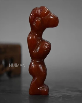 Cultura Hongshan Agat Hongshan Oameni Sculptură De Colectare Ornament Pandantiv Agat Rosu Statui Cadou