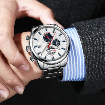CURREN Moda de Cauzalitate Ceasuri Sport Barbati de Lux Cuarț Ceas din Oțel Inoxidabil Cronograf si Data Luminos mâinile Ceas de mână