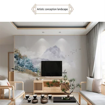 Custom3D Tapet Mural Stil Chinezesc Autocolant Perete Cerneală Pictura Peisaj De Munte Pasăre Camera De Zi Dormitor Canapea Fundal Sti