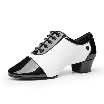 De Brand Nou Modern Bărbați Ballroom Tango Dans latino Pantof Om Split Interior, Talpa Moale Alb-Negru de Dans Copii Baieti Pantofi