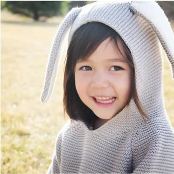 De Brand Nou Pentru Copii Pulovere Urechi De Iepure Copilul Băieți Fete Pulover Cu Glugă De Lână Tricot De Bumbac De Iarnă Copil Pulover Îmbrăcăminte Pentru Copii
