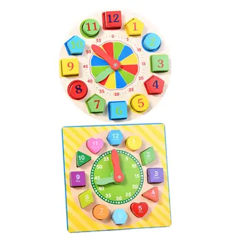 De Dezvoltare timpurie Montessori Ceas din Lemn Jucarii Abilitățile Motorii Fine de Lemn Dantela Bloc Puzzle pentru Baieti de călătorie Grădiniță Acasă