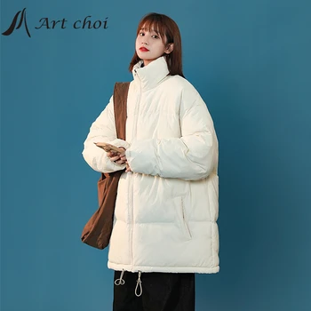 De iarnă pentru Femei Îmbrăcăminte de Bumbac Căptușit Hanorac cu Glugă Sacou Gros Cald Vata Haina Palton Îmbrăcăminte exterioară Manteau Femme Hiver coreean XXXL