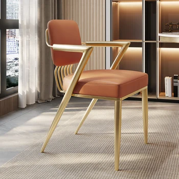 De lux, Mese, Scaune Moderne de Metal de Aur Picioare Piele Bej Balcon cu sezlonguri Designer Italian Cadeira Mobilier GPF40XP