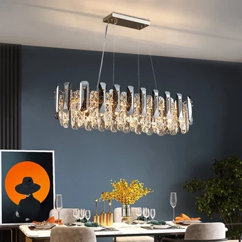 De lux Moderne, Candelabre de Cristal Pandantiv cu LED-uri Lumina de Decor Acasă Living Sala de Mese Agățat Lămpi Pentru Insula de Bucatarie Decorative