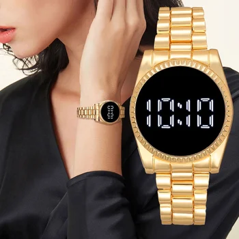 De lux pentru Bărbați Ceas Digital cu LED Touch Screen Doamnelor Moda Ceasuri Femei împânzit cu Diamante din Oțel Inoxidabil Ceas