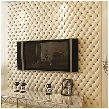 De lux în Stil European 3D din Imitație de Piele Moale Sac Tapet de Fundal TV de Perete Camera de zi Dormitor Intrare Video Wall
