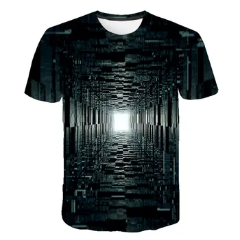 De Vară 2020 Nou 3D de Înaltă Calitate lllusion imagine tricouri Barbati Summer Black Series Imprimare 3D Casual Tricou Topuri Tee Plus Dimensiune 6XL