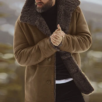 De Vânzare cele mai bune Jacheta de Iarna Cald Haină de Lână pentru Bărbați Haina Modă de Culoare Solidă Singur Pieptul Îngroșat Bărbați Haina 2021 Haină Nouă