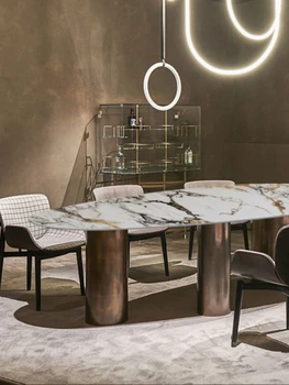 De înaltă calitate ardezie masa modern minimalist acasă dreptunghiulară masa Nordic marmură masa birou și scaun set