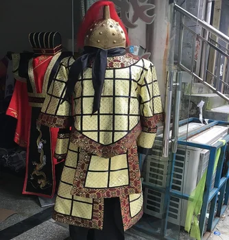De înaltă calitate costum de armura Moale îmbrăcăminte general Qin soldații vechi costum divin trupele coborând din Cer cosplay