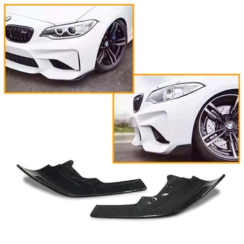 DEPUTATUL Stil Real de Carbon Față Repartitoare Canards pentru BMW M2 F87 Șorț Clape Fibra de Carbon de Styling Auto 2016-2018