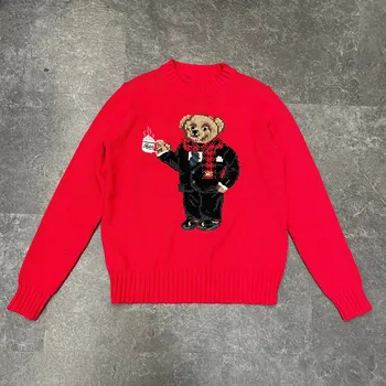 Desene animate RL Urs Pulover Femei Îmbrăcăminte de Iarnă de Moda cu Maneci Lungi Tricotate pulover Pulover Nou Chinezesc Rosu Stil Strat