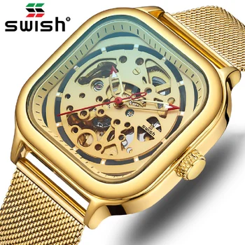 Design de Brand Barbati Ceas Automată de Lux de Aur Mecanice Ceas de mână din Oțel Inoxidabil rezistent la apă Ceas pentru Barbati Relogio Masculino