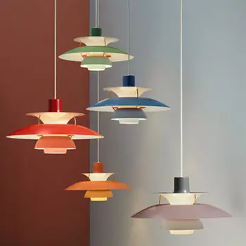 Design Nordic PH5 Pandantiv cu LED-uri lumini Colorate formă de Umbrelă luciu suspensie lampa pentru a-i prinde camera de zi de decorare