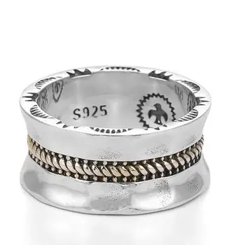 Design Original argint Thai cânepă frânghie deschidere în formă de inel reglabil unic de lux lumina punk farmec pentru femei brand de bijuterii