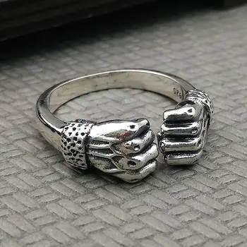 Designer creativ unic Thai argint deschidere reglabil putere pumnul inel tendință retro ambarcațiuni de simplu bărbați bijuterii