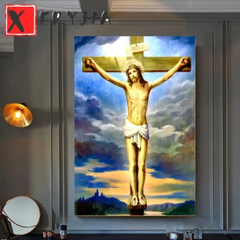 Diamant Pictura Religia Creștină Isus Decor de Perete Complet Piața Diamant 5d Broderie Cusatura Cruce Portret Seria Ac Cadouri