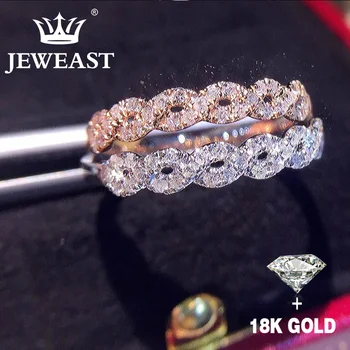 Diamante naturale 18K Aur Pur Inel de Aur AU 750 Aur Solid Inele de Aur Buna Frumoasa Petrecere de Lux Bijuterii Fine Fierbinte Vinde Nou 2020
