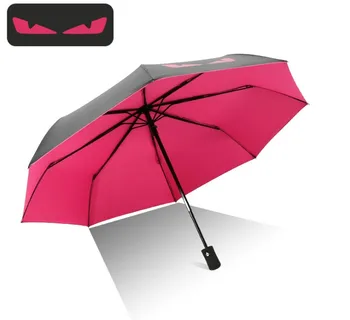 Diavolul Ochi de Soare umbrela pliere umbrela plastic Negru umbrelă Automată umbrelă cu Dublă utilizare de protecție solară Ploua cald