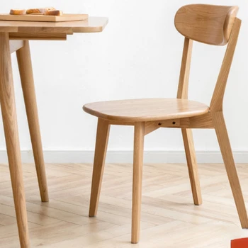 Din lemn masiv, scaun de luat masa Nordic stejar înapoi scaunul de uz casnic de agrement scaun modern, simplu scaun de luat masa