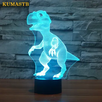 Dinozaur 3D Lumina de Noapte În 7 Culori Schimbare LED Touch Lampă de Noapte, Lampă Noptieră pentru Copii Ziua de nastere Cadou de Crăciun