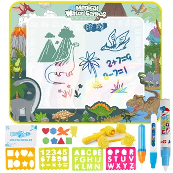 Dinozaur se Rostogolească peste Imagine pentru a Mări în Apă Pictură pentru Copii Scris Doodle Jucărie Mat Culoare Desen pentru Băieți și Fete