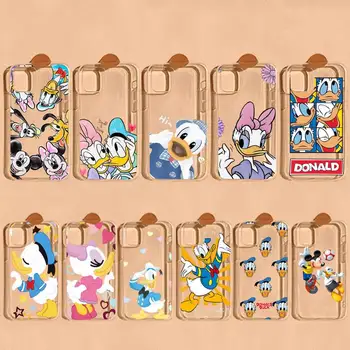 Disney Donald Duck Telefon Caz Pentru iPhone 11 12 13 14 Mini Pro Max XR X XS TPU Caz Clar Pentru 8 7 6 Plus SE 2020