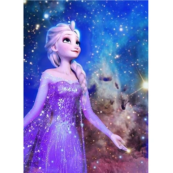 Disney Frozen Elsa 5D DIY Diamant Tabloul complet Piața Diamant Rotund Broderie Cusatura Cruce Stras Mozaic decor pentru Cadou