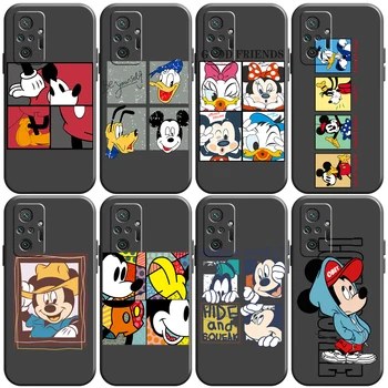 Disney Mickey Mouse Desene animate Caz de Telefon Pentru Xiaomi Redmi Nota 9 9i 9AT 9T 9A 9C 9 9M 10 10 Pro 5G Spate Negru Funda Moale