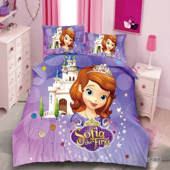 Disney Princess Carpetă Acopere Set Unic Twin Dimensiunea De Lenjerie De Pat Pentru Fete Decor Dormitor Lenjerii De Pat Cuvertura Pat Copii Foi