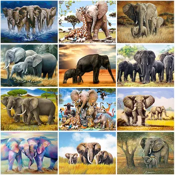 DIY Elefant 5D Diamant Pictura cruciulițe Plină Piața de Foraj Animal Diamant Broderie Stras Arta de Perete Decor Acasă