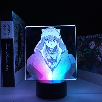 Două Ton Lampa Anime Inuyasha Figura LED Lumina de Noapte pentru Cadou de Ziua Decor Dormitor pentru Două Ton Colorat Manga LED-uri Lampa de Acril