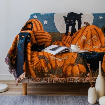 Dovleac De Halloween Pisica Seria Universal Canapea Prosop De Personalitate Tendință Pătură