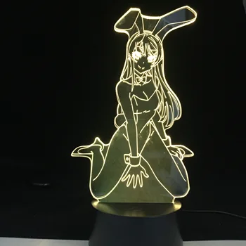 Draga mea, În FranXX 02 Halloween de Vacanță Iepurasul de Suveniruri Multi-color Touch Senzor 3D Moderne Anime Lampa de Dropshipping