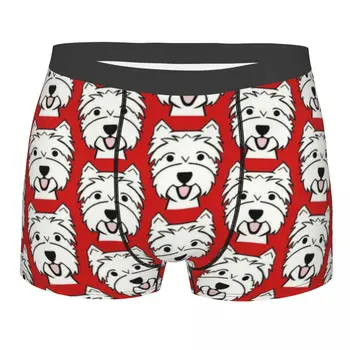Drăguț West Highland Terrier Puppy Lenjerie De Corp De Sex Masculin Sexy Imprimare Personalizate Westie Câine Boxer Pantaloni Scurți, Chiloți Boxeri Soft Chiloți