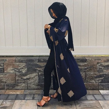 Dubai Deschide Abaya Kimono Musulmane Hijab Rochie Caftan Islamic Abaya Îmbrăcăminte pentru Femei Caftan Arabi din Qatar Kleding Halat de Musulmani