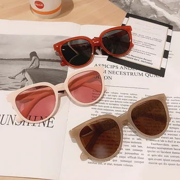 DYTYMJ Noua Moda Supradimensionat ochelari de Soare Femei Simplu, Versatil, ochelari de Soare Anti-UV Tendință Pisica ochelari de Soare Ochi de Nuante Roz pentru Femei