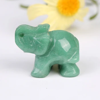 Elefant Norocos Figurine De Piatră Prețioasă Naturale Sculptate De Mână, Aventurin Verde Jad Piatra Chakra Pietre De Vindecare Feng Shui Statuie