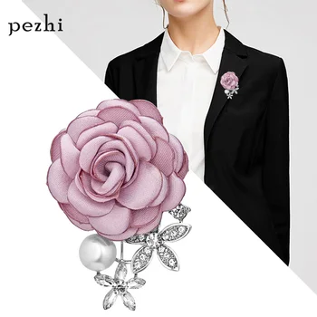 Europene și Americane de moda retro brosa flori roz pearl stras tesatura rochie de flori brosa accesorii