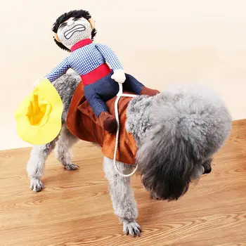 Excelent Câine Haine Gât Bumbac Câine de Companie Cowboy Rider Vesta Costum Lavabil animale de Companie Haine pentru Uzura de zi cu Zi