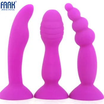 FAAK 3pcs/Set Mic Anal Plug Unisex pentru Adulti Primar Anus Extinde Fund Masaj de Prostata G-spot Masturbari ventuza erotic jucărie