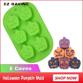familie de copt tort pop matrite 6 găuri de Halloween dovleac față de silicon bakeware ciocolata silicon lipeasca mucegai transport gratuit