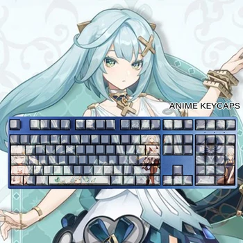 Faruzan Tastatura Taste Anime Joc Genshin Impact PBT 108Keys Tastatura Decor Cires Înălțime Transparent Cosplay Accesorii