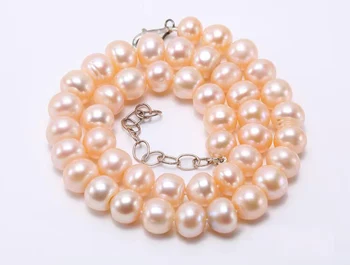Femei Bijuterii perle naturale 9-11mm roz de apă dulce pearl colier handmade cadou 43cm 17