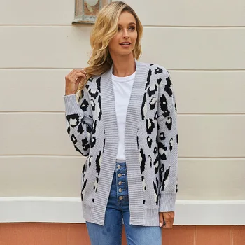 Femei de Moda Toamna Leopard Design Casual Cardigan cu Maneci Lungi 3 Culori